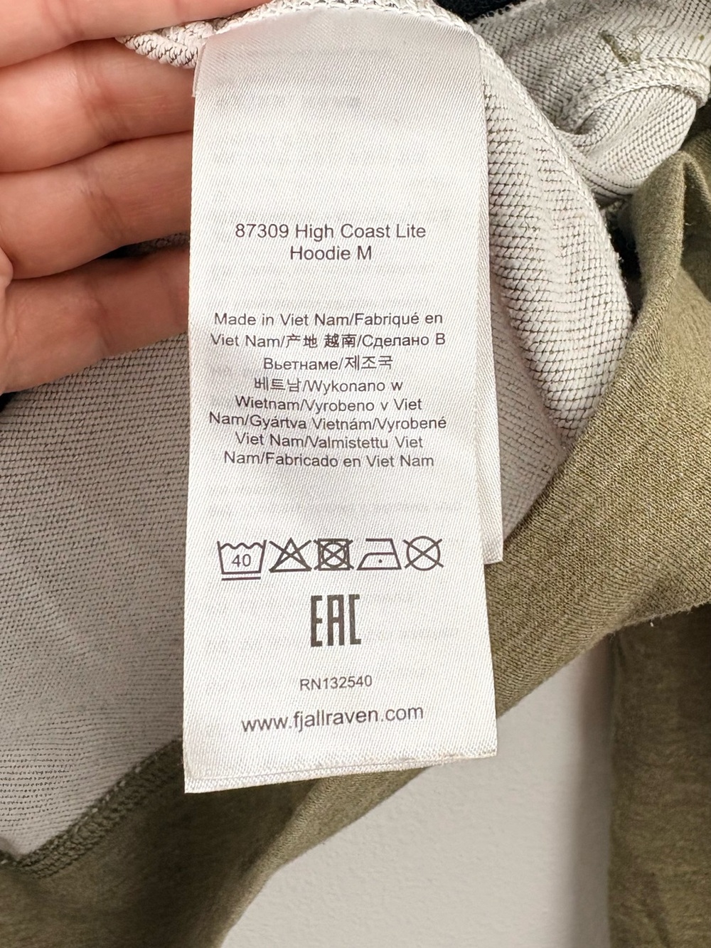 Fjällräven Men's High Coast Lite Full Zip Hoodie Lightweight Packable Green Sz M - Picture 7 of 16